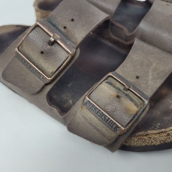 Birkenstock Sandals Womens EU37 US6 Arizona Brown Birko-Flor Slides Comfort - Picture 11 of 11